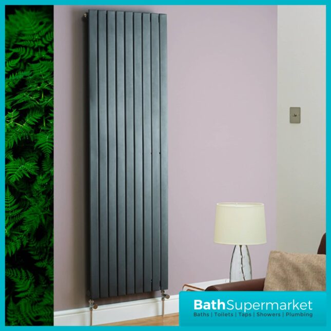Boston Anthracite Designer Radiator 1800mm Wide x Various Heights