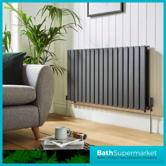 Boston Anthracite Horizontal Single Panel Radiator 600mm Height x Various Widths