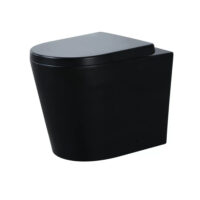 Nero Matt Black Round Back To Wall Rimless Toilet & Soft Close Seat - Image 6