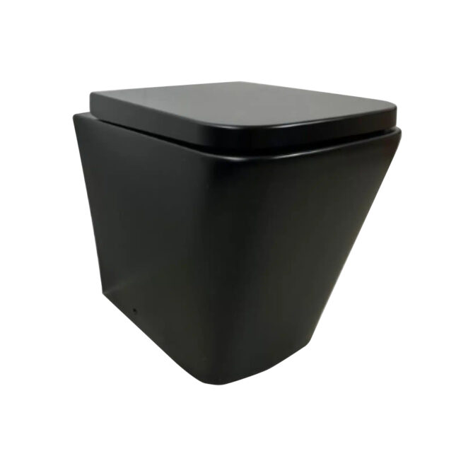 Nero Matt Black Square Back To Wall Toilet & Soft Close Seat - Image 7