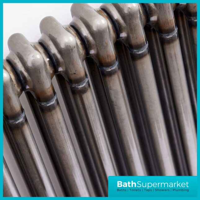 2 Column Raw Metal Vertical Designer Radiator 504mm x 1800mm