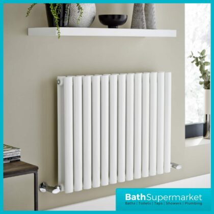 Aspen White Horizontal Double Panel Radiator 600mm Height x Various Widths