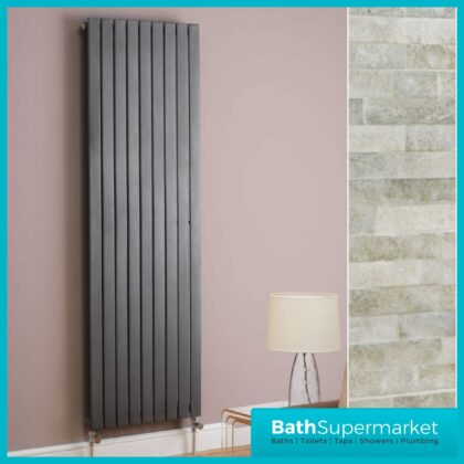 Boston Anthracite Designer Radiator 1200mm Wide x Various Heights