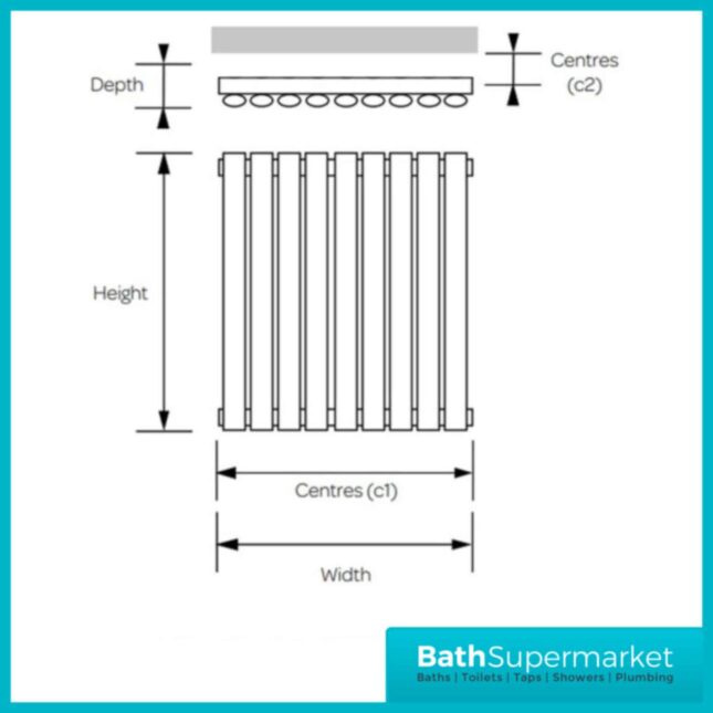 Aspen Anthracite Horizontal Single Panel Radiator 600mm Height x Various Widths