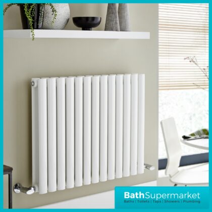 Aspen White Horizontal Single Panel Radiator 600mm Height x Various Widths