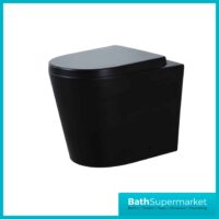 Nero Matt Black Round Back To Wall Rimless Toilet & Soft Close Seat