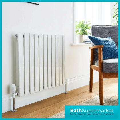 Boston White Horizontal Double Panel Radiator 600mm Height x Various Widths