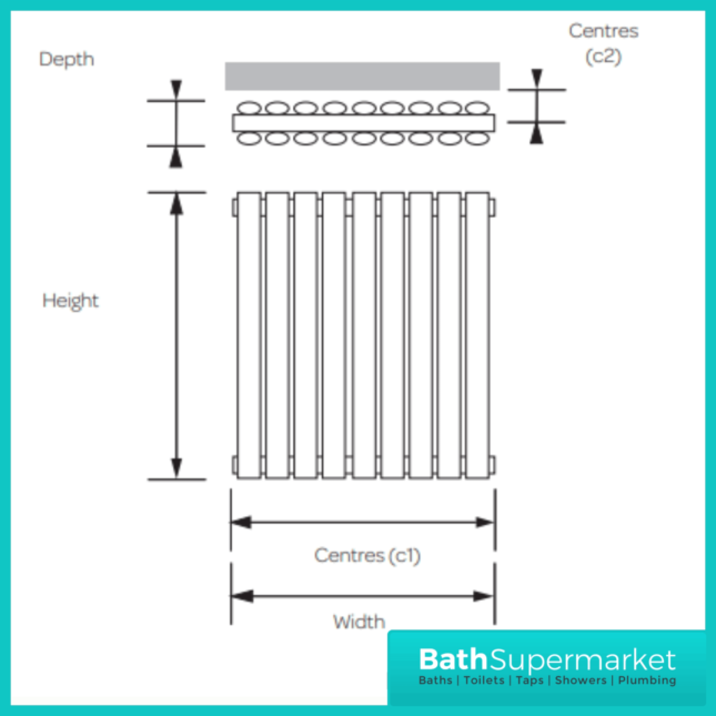 Aspen White Horizontal Single Panel Radiator 600mm Height x Various Widths - Image 2