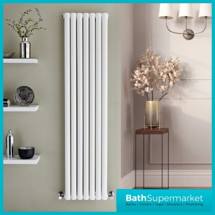 Aspen White Double Panel Vertical Radiator 1800mm Height x Various Widths