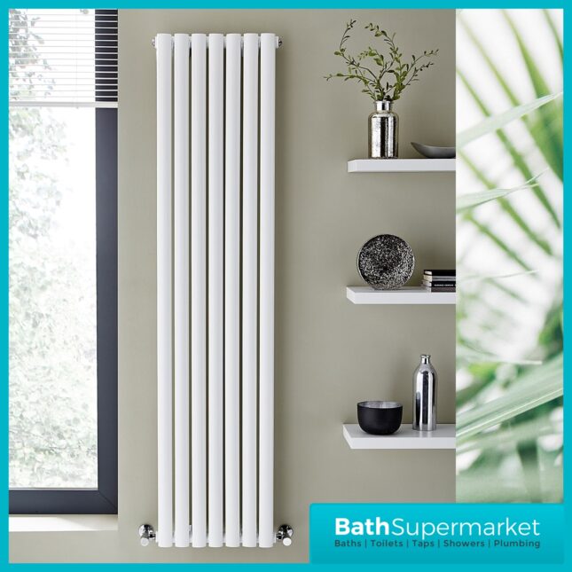 Aspen White Single Panel Vertical Radiator 1800mm Height x Various Widths