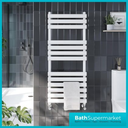 Sognare Vogue White Ladder Towel Radiator 500mm Wide x 800mm & 1200mm Height