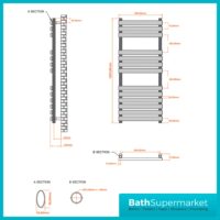Sognare Vogue Anthracite Ladder Towel Radiator 500mm Wide x 800mm & 1200mm Height