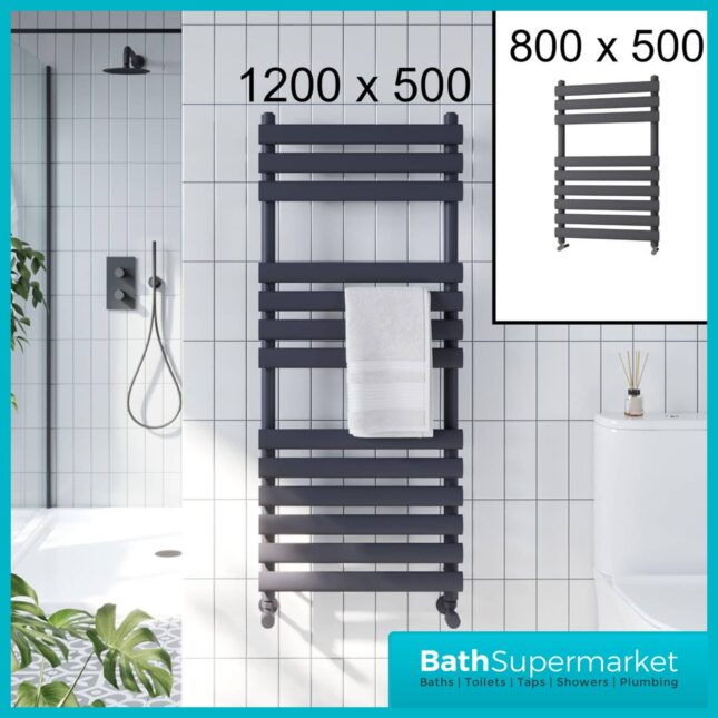 Sognare Instyle Carbon Anthracite Straight Ladder Towel Radiator 500mm Wide - Image 8