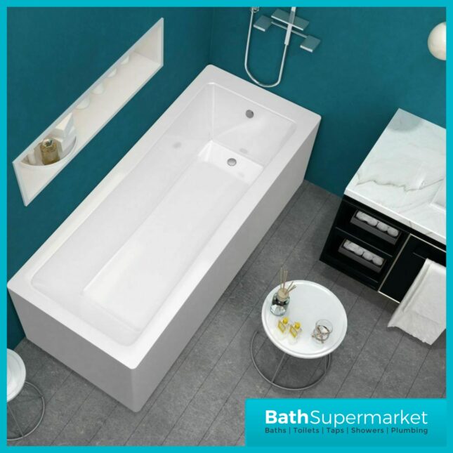 Sanica Granada Square Single Ended Acrylic Bath Tub 1900mm x 900mm