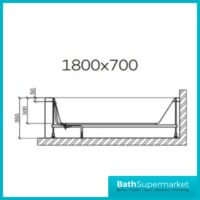 Sanica Granada Square Single Ended Acrylic Bath 1800mm x 700mm - NTH