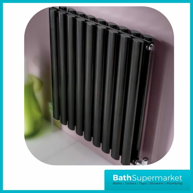 Aspen Anthracite Horizontal Double Panel Radiator 600mm Height x Various Widths