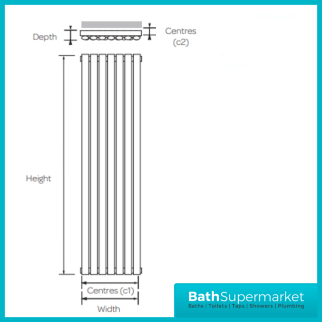 Aspen White Double Panel Vertical Radiator 1800mm Height x Various Widths