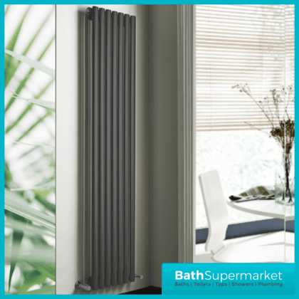 Aspen Anthracite Double Panel Vertical Radiator 1800mm Height x Various Widths