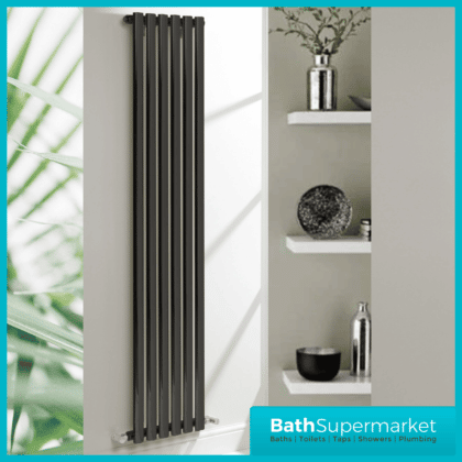 Aspen Anthracite Double Panel Vertical Radiator 1800mm Height x Various Widths