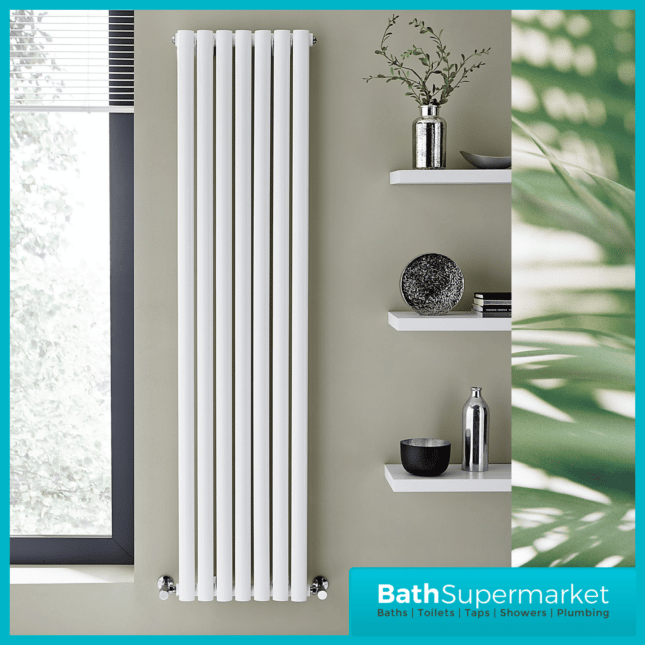 Aspen White Double Panel Vertical Radiator 420mm Width x 1600mm Height