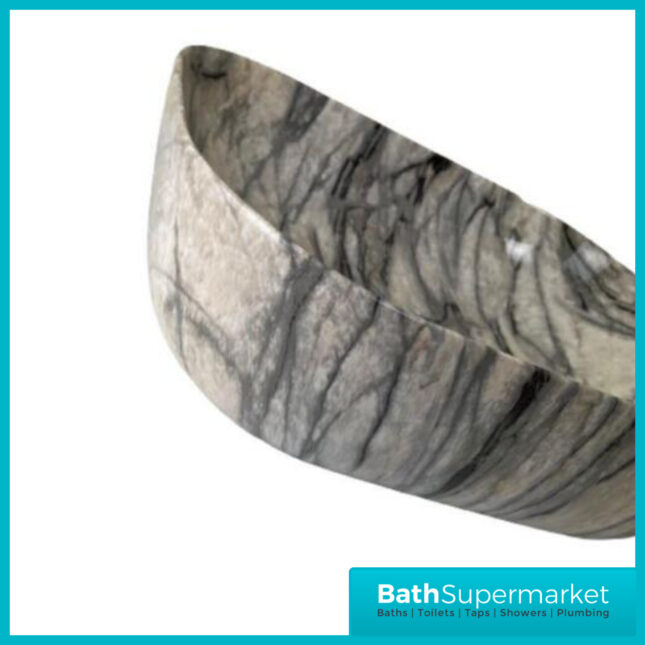 Modern Cream Marble Effect Rectangular Countertop Basin 500mm Width