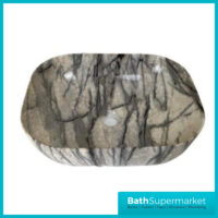 Modern Cream Marble Effect Rectangular Countertop Basin 500mm Width