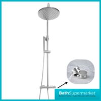 Sognare Core Chrome Round Thermostatic Bar Mixer Valve Shower Set