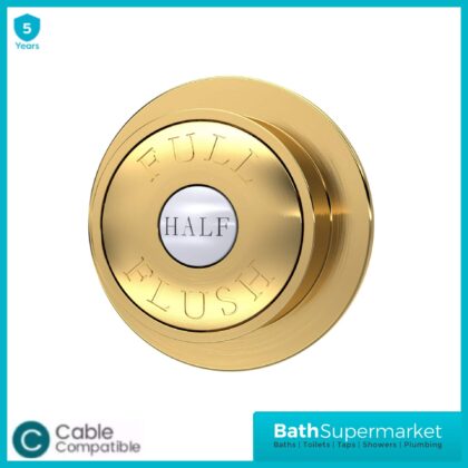 Hudson Reed Brushed Brass Traditional Round Dual Flush WC Push Button