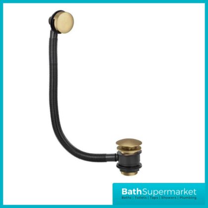Modern Round Pop-Up Brushed Brass Bath Waste
