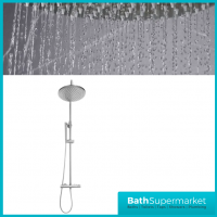 Sognare Knurled Chrome Round Thermostatic Bar Mixer Valve Shower Set - Image 4