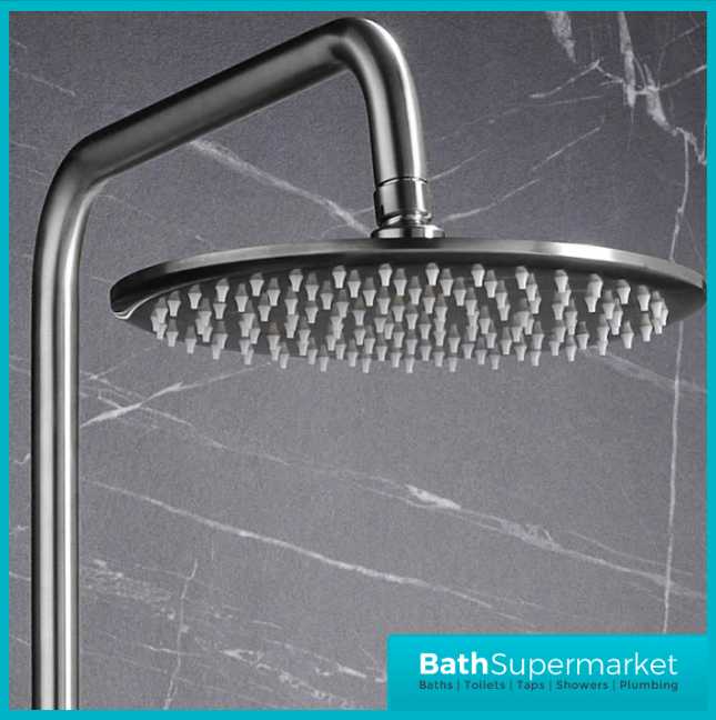 Sognare Knurled Chrome Round Thermostatic Bar Mixer Valve Shower Set