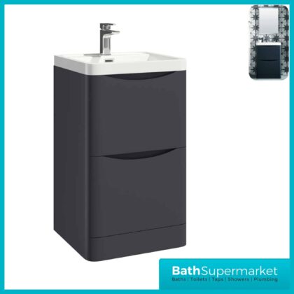 Sognare Cella Matt Grey Floor Standing Vanity Unit & Basin 500mm Wide
