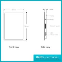 Sognare Losca Smart LED Demister Mirror With Bluetooth Connection 500mm x 700mm