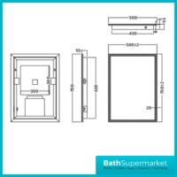 Sognare Losca Smart LED Demister Mirror With Bluetooth Connection 500mm x 700mm