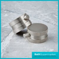 Knurled Chrome Round Wall Mounted Head Concealed Thermostatic Valve Shower Kit