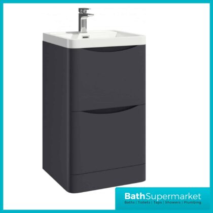 Cassellie Bali Anthracite Floor Standing Vanity Unit 500mm Wide