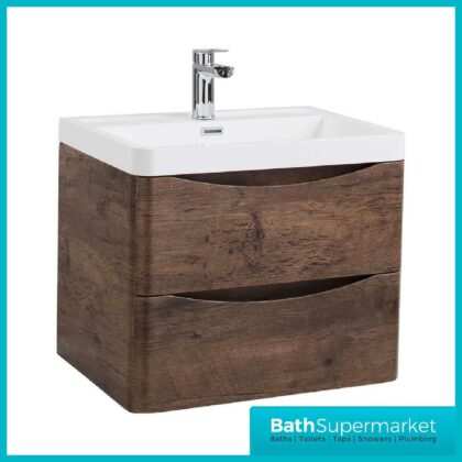 Cassellie Bali Chestnut Wall Mounted Vanity Unit 500mm Wide