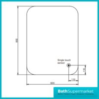 Sognare Aura Touch Sensor Illuminated LED Mirror With Demister 800mm x 600mm - Image 7