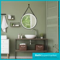 Sognare Bello Matt Black Round LED Illuminated Demister Bathroom Mirror 600mm