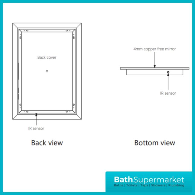 Sognare Losca Smart LED Demister Mirror With Bluetooth Connection 500mm x 700mm