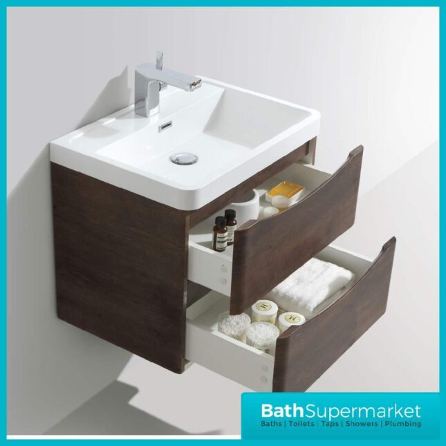 Cassellie Bali Anthracite Wall Mounted Vanity Unit 500mm Wide