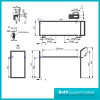 Kore Sonoma Oak Wall Mounted Drawer Unit With Black Frame & Ceramic Basin 500mm