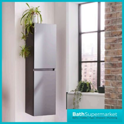 Kore Matt Dark Grey Wall Mounted Tall Side Storage Unit 1200mm Height
