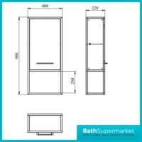 Loft Scandinavian Oak Black Frame Wall Mounted Basin Unit & Storage Cabinet Package