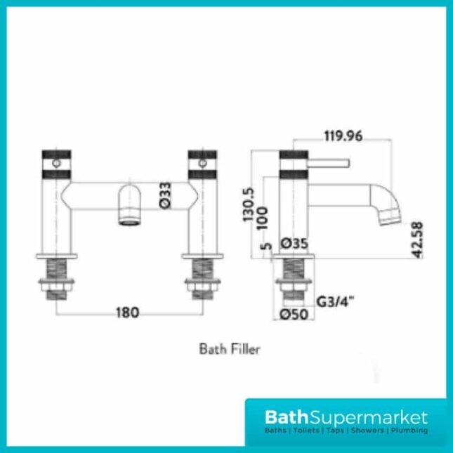 Knurled Round Brushed Brass Bath Shower Mixer Tap & Screw Head 2 Types - Image 3
