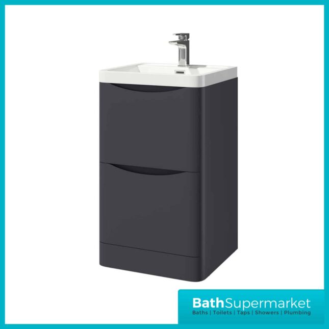 Sognare Cella Matt Grey Floor Standing Vanity Unit & Basin 500mm Wide