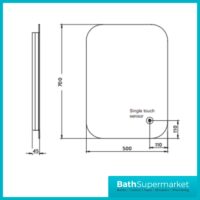 Sognare Halo Touch Sensor Illuminated LED Mirror With Demister 500mm x 700mm