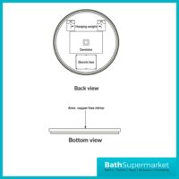 Sognare Lacie Round Brushed Brass LED Illuminated Bathroom Demister Mirror 600mm
