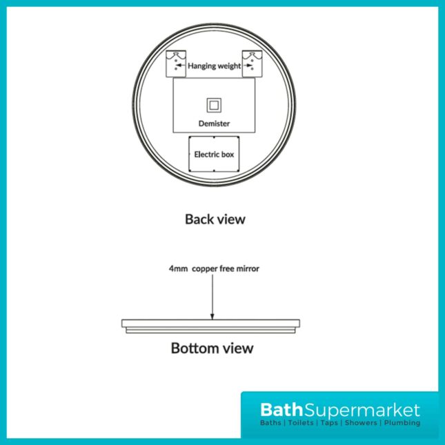 Sognare Lacie Round Brushed Brass LED Illuminated Bathroom Demister Mirror 600mm