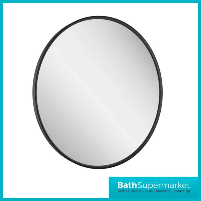 Sognare Lacie Round Matt Black LED Illuminated Bathroom Demister Mirror 600mm